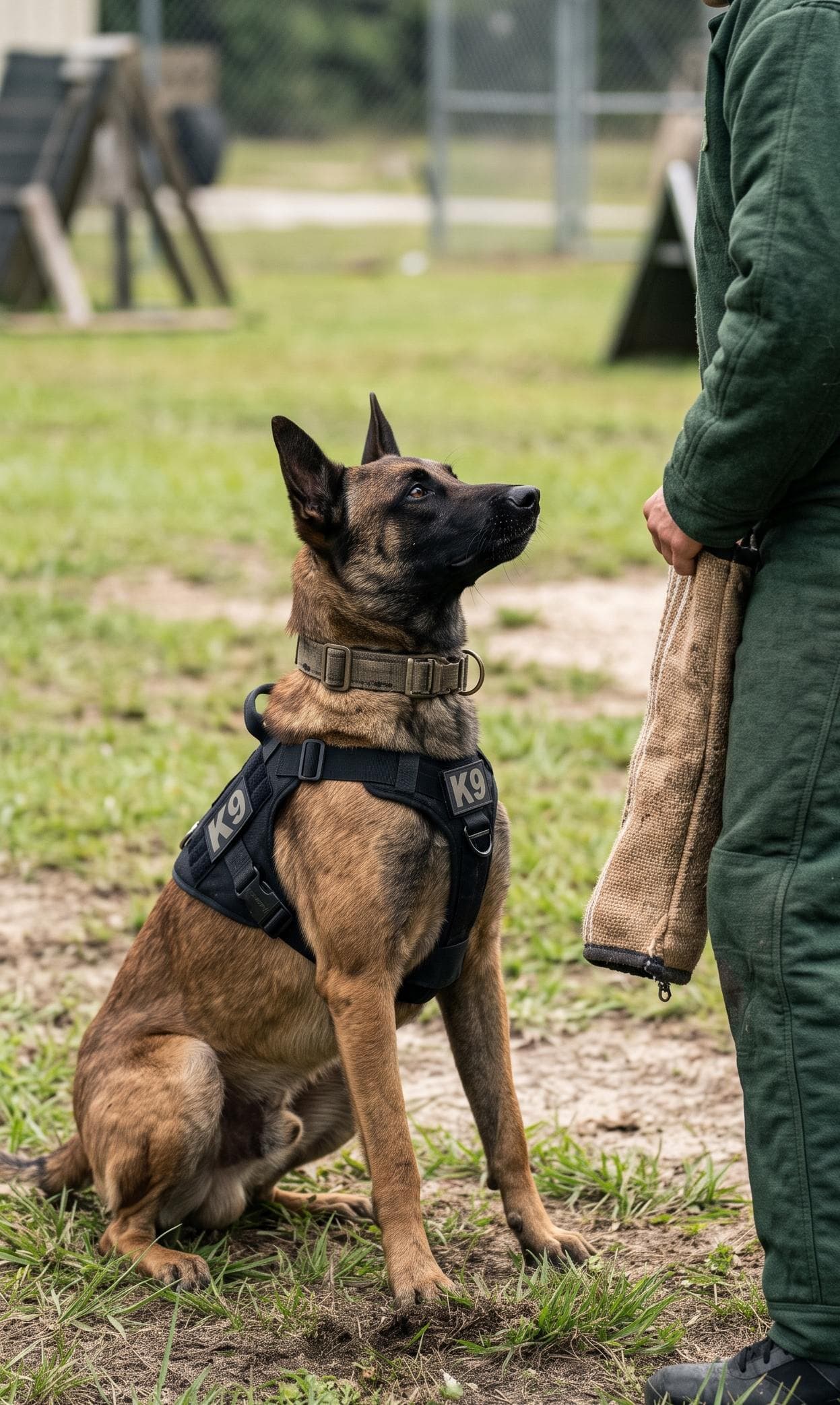 Dog focused during a Vertex K9 training session in Baltimore